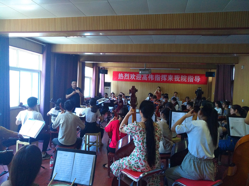 2018072115044514.jpg 指挥家高伟来院指导交响乐团、民乐团建设